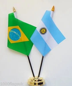 Juego Bandera Mesa Doble Amistad Brasil y Argentina - Imagen 1 de 1