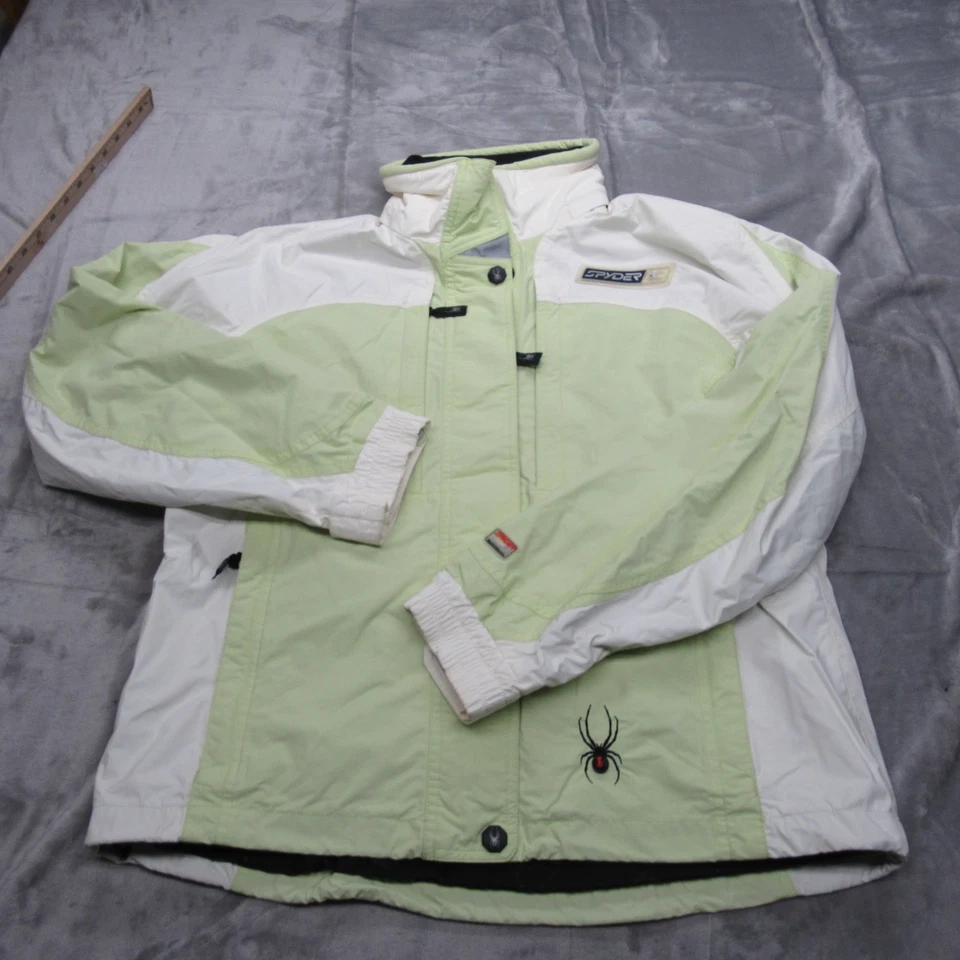 Chaqueta Spyder Mujer 8 Verde Como Nueva Esquí Snowboard Impermeable 3 en 1 CÁSCARA Lluvia Viento Foto 1 de 4