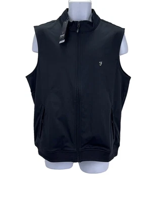 Farah Hebron Golf Performance Gilet, Mens Vest Size Large, Black, New - Image 1 of 4
