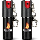 2 Pack Burn Pepper Spray Self Defense Pocket Size Personal Safety Spray Keychain