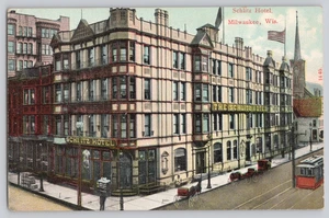 Schlitz Hotel Milwaukee Wisconsin Postcard Made in Germany Early 1900s - Picture 1 of 3