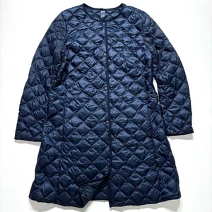 UNIQLO Ultra Light Down Coat XL Navy No Color Quilted Nylon Women’s Used - Picture 1 of 9