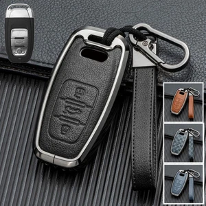 Zinc Alloy Leather Car Smart Key Fob Case Cover For Audi A3 A4 A5 A6 A7 Q3 Q5 Q7 - Picture 1 of 10