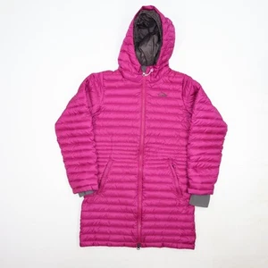 LL Bean Down Long Parka Jacket Kids Medium 10-12 Pink Pockets Downtek Puffer - Picture 1 of 13