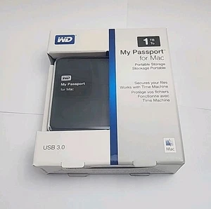 WD 1TB Black My Passport for Mac Portable External Hard Drive - USB 3.0 - Picture 1 of 3