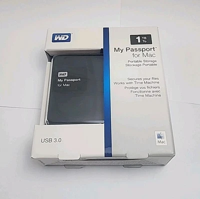 WD 1TB Black My Passport for Mac Portable External Hard Drive - USB 3.0 - Image 1 of 3