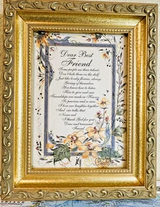 Marco de madera Christian "Querido mejor amigo" color dorado en relieve 9"x7"x1" - Imagen 1 de 6