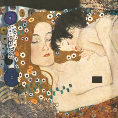 Madre e hijo por Gustav Klimt pintura al óleo pintada a mano repro lienzo arte pared Foto 1 de 4