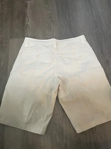 Armani Exchange Bermuda Cargo Shorts Sz 32 White Tan Designer Tie Dye Watercolor - Picture 1 of 7