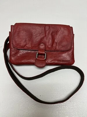 Riñonera Jack Georges #7611 Voyager de cuero ajustable, rara en rojo Foto 1 de 4