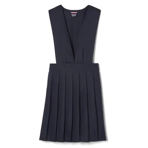 Big Girls' V-Neck Pleated Jumper Navy 8 - Picture 1 of 6