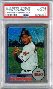 2017 Topps Heritage Edwin Encarnacion Chrome - Refractor PSA 10 - Picture 1 of 2