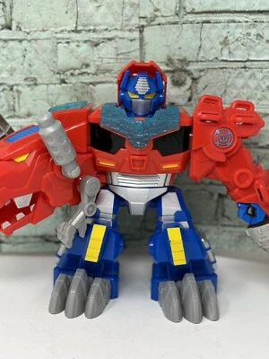 Transformers Playskool Heroes Rescue Bots 9” Optimus Primal T-Rex Talking WORKS - Image 1 of 4
