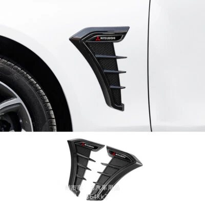 Pair ABS Glossy Black Side Fender Vent Wing Trim Car Accessories For Mitsubishi Foto 1 de 3