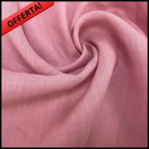 STOFF 100% REINES LEINEN FÜR VORHÄNGE KLEIDUNG METERWARE PATCHWORK ROSA - Bild 1 von 4