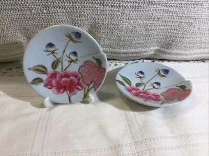 Set Of 2 Fabienne Jouvin Paris France Beautifully Hand Painted Trinket Dishes - Picture 1 of 15