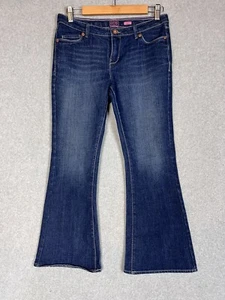 Levis Signature Lowrise Flare Girls Jeans Size 12 1Regular Blue Stretch Dark EUC - Picture 1 of 10