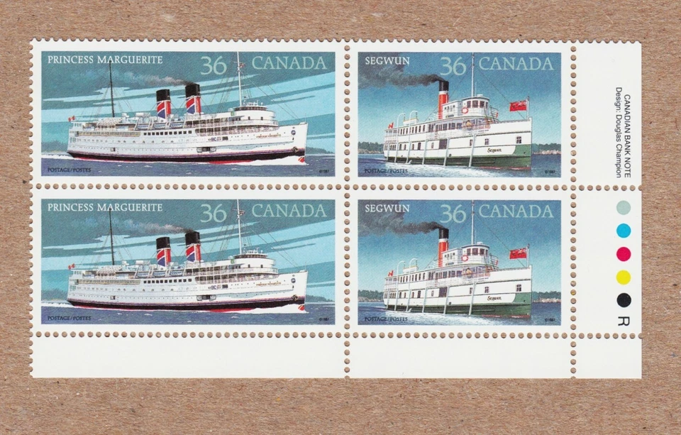 Barco de vapor segwun 1887 Princess Marguerite 1948 = Canadá 1987 #1140a MNH LR Bloque Foto 1 de 1
