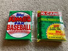 1990 Topps Baseball 1 Sealed Jumbo Pack 106 Cards MLB Carlos Martinez RC Glossy