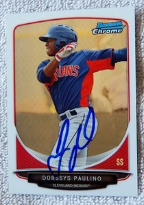 Cleveland Indians Dorssys Paulino Signed 2013 Bowman Chrome Auto Card - Picture 1 of 1