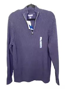 Neu mit Etikett Lands End Herrenrippe halber Reißverschluss Herrenpullover marineblau Größe XL 46-48 - Bild 1 von 4