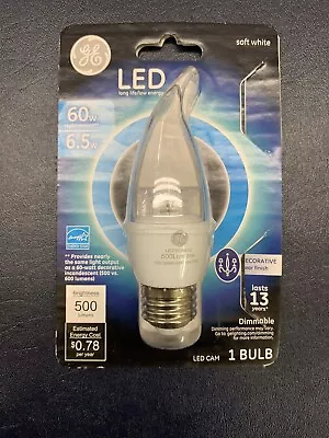 GE LED Soft White Clear Light Bulb 60watt For Chandeliers Large Base-Flawed Pkg - Image 1 of 4