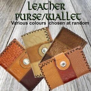 Leather Purse/Wallet Bi Fold Coin Cash Credit Card Mens Womens Great gift - Picture 1 of 9