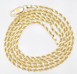 14KT YELLOW GOLD 1.5MM SOLID ROPE STYLE 18" CHAIN BY MICHAEL ANTHONY - Picture 1 of 13