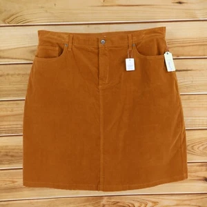 St. John's Bay Skirt Womens Size 22W Brown Cotton Blend Corduroy NWT $50 Pockets - Picture 1 of 9