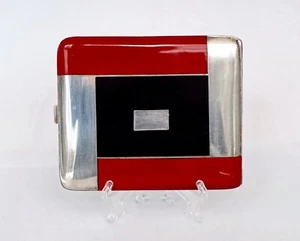 Art Deco - Zigarettenetui - Frankreich 1930 - Neusilber & Emaille / Chinalack - Bild 1 von 10