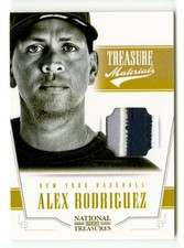 2012 Alex Rodriguez National Treasures GU Patch /10 Prime Stripe NT Yankees Logo