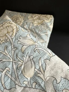 Pair William Morris King Pillow Shams Wild Tulip Duck Egg Blue Cotton Quilted - Picture 1 of 21