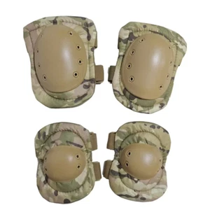 TACTICAL KNEE ELBOW PAD SET Camo protection protector military paintball airsoft - Picture 1 of 5