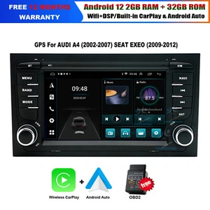 Android 12 Autoraio GPS Sat NavI CarPlay DAB RDS Für SEAT EXEO 2009-2012 2+32GB - Picture 1 of 20