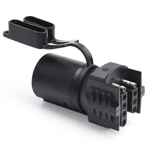 7 Way Round to 4/5 Pins Flat Trailer Adapter Wiring Plug For Truck RV Tow Lights - Picture 1 of 8