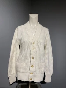 Vintage Campus Orlon Damen cremefarbener Cardigan Pullover 100 % Virgin Orlon Größe Sm 60er Jahre - Bild 1 von 4