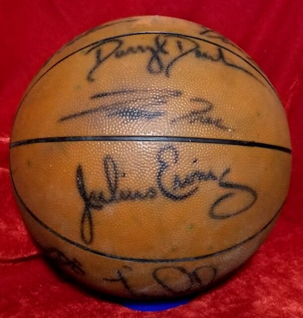 Julius Erving Philadelphia 76ers Autographed Royal 1976 Mitchell