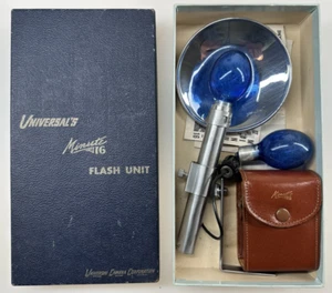 Vtg 1949 MINUTE-16 Subminiature Spy Film Camera Art Deco Case,Flash,Manual,Box - Picture 1 of 11
