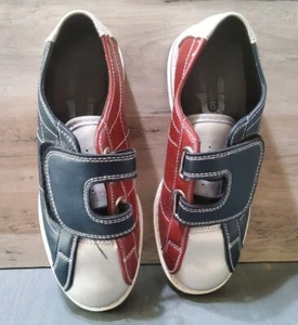 Zapatos de boliche clásicos Dexter zapatos de alquiler de cuero rojo azul talla 5 - Imagen 1 de 6