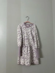 Janie and Jack Pulloverkleid Blumen Boucle Rüschenkragen lila Größe 7 - Bild 1 von 4