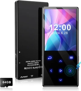128GB MP3 Player Portable Music Player with Bluetooth 5.0, 2.4 Inch Screen Black - Picture 1 of 12