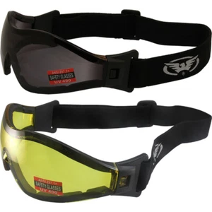 2 Global Vision Z33 Foam Padded Motorcycle Riding Goggles Shatterproof Anti Fog - Picture 1 of 3