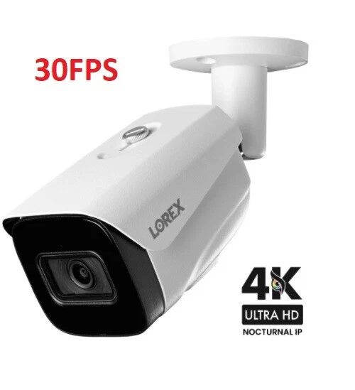 New Lorex 4K Bullet Smart IP Security Camera LNB9252B Listen-in Audio 30 FPS