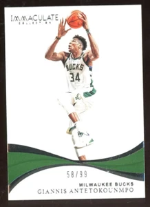 2018-19 National Treasures Immaculate #45 Giannis Antetokounmpo Bucks 58/99 - Picture 1 of 2