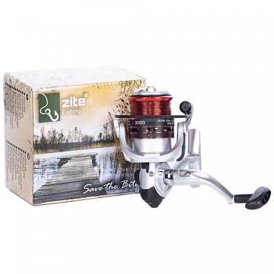 Angelrolle Bespult Karpfenrolle mit Schnur 2 Aluspulen Spinnrolle Zite Fishing