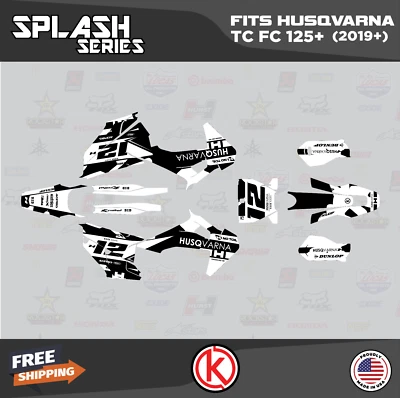 Kit Gráficos para Husqvarna TC125 TC250 FC250 FC350 FC450 2019-2022 Splash-White Foto 1 de 4