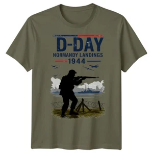 Camiseta Family Soldier Silhouette Día D 1944 Guerra Mundial Normandía Militar #DD - Imagen 1 de 19