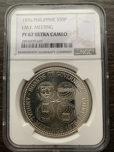 1976 Philippines 50 piso I.M.F. Meetings NGC PF67 Ultra Cameo - Picture 1 of 4