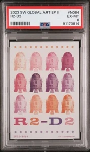PSA 6 R2-D2 GLOBAL ART 2023 STAR WARS PINK GRADIENT NO64 EP II ARTOO-DETOO TPHLC - Picture 1 of 2