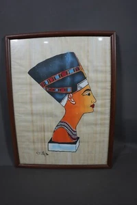 Rare Authentic Hand Painted Ancient Egyptian Papyrus Pharaohs Framed Signed - Picture 1 of 10
